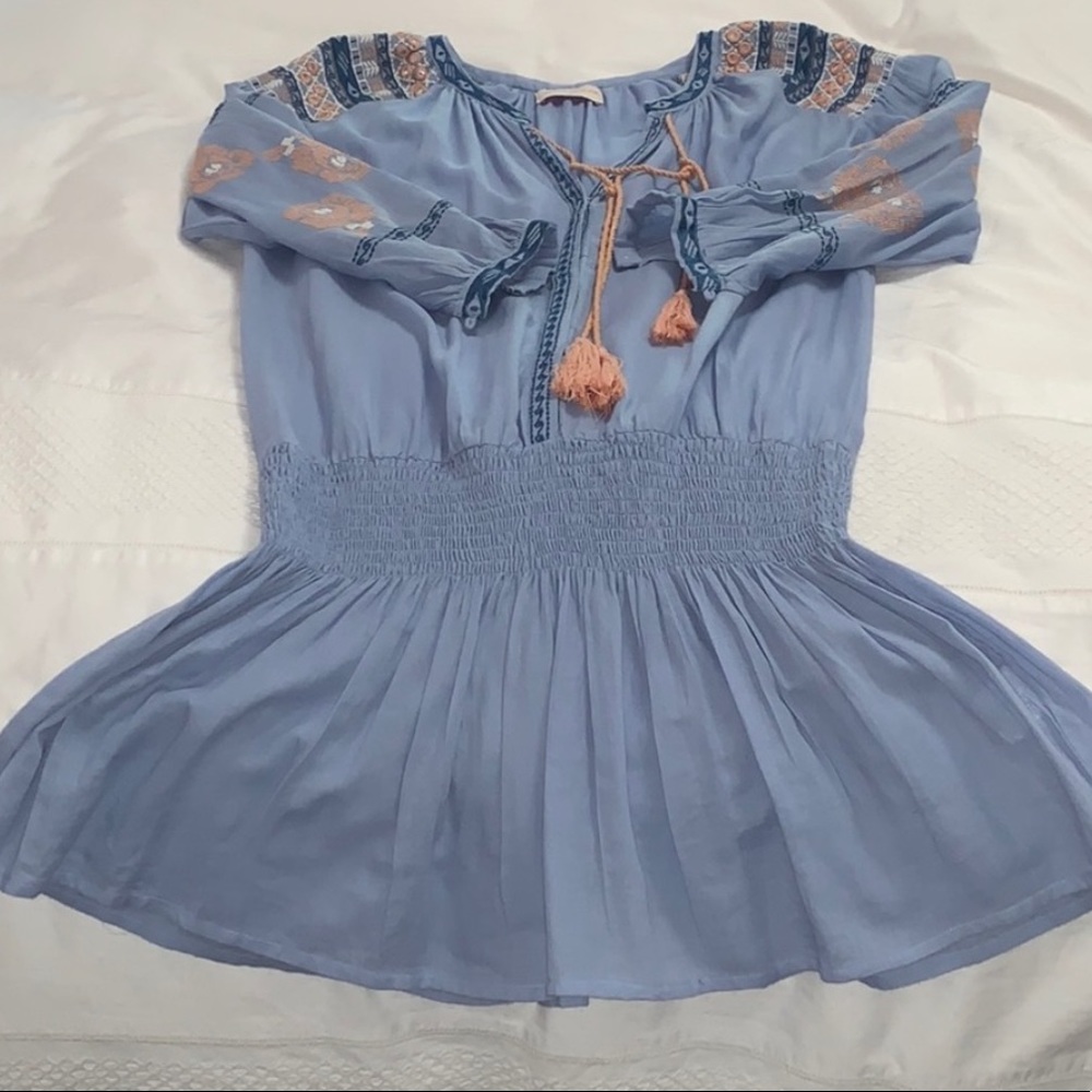 cover up/ dress blue + coral